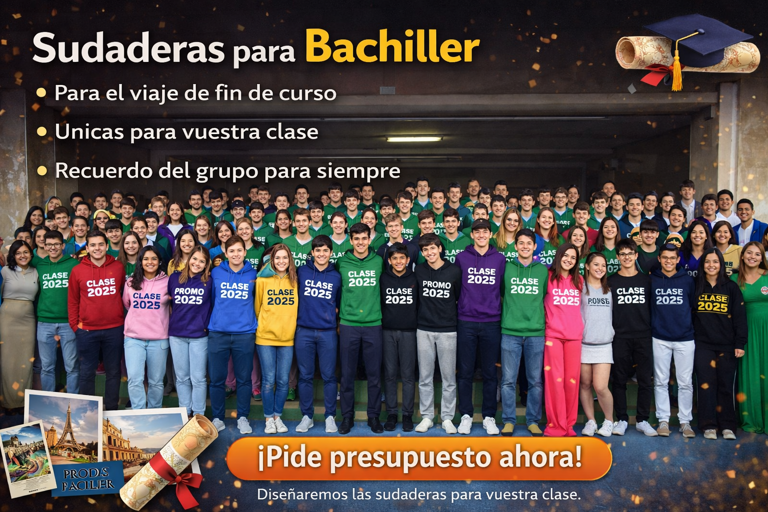 Sudaderas para clase Sudaderas personalizadas para alumnos que quieren recordar el curso con nombres, frases, números y diseños originales.